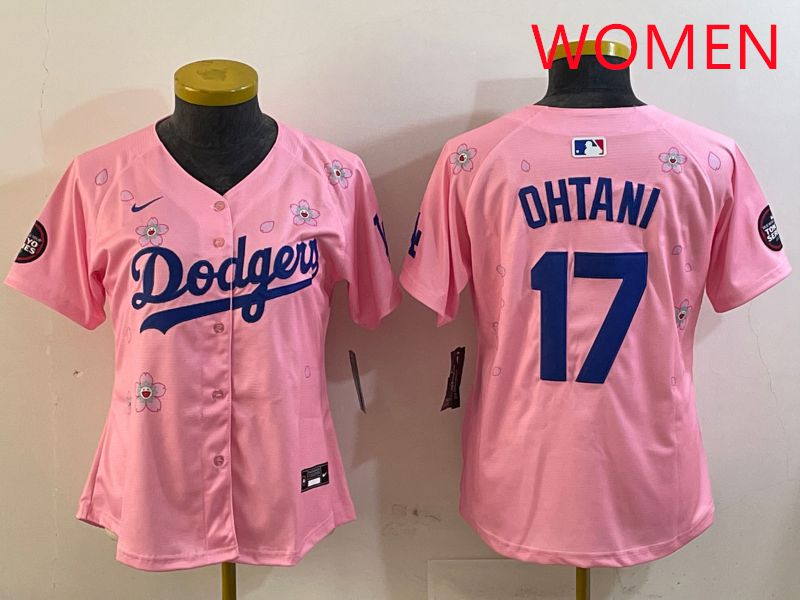 Women Los Angeles Dodgers 17 Ohtani Pink Sakura Edition 2025 Nike MLB Jersey style 25